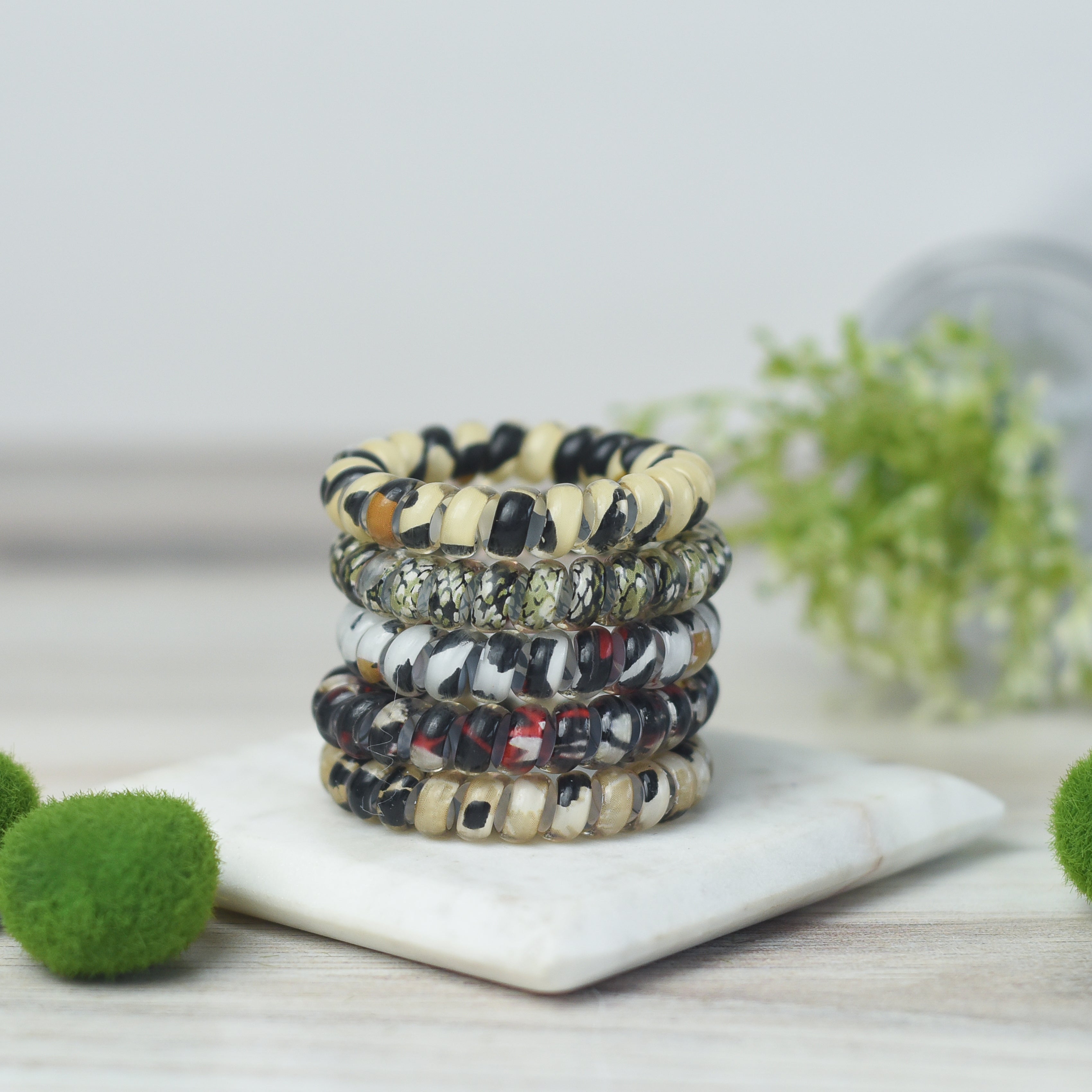 Large Hair Coil Set in Animal Prints