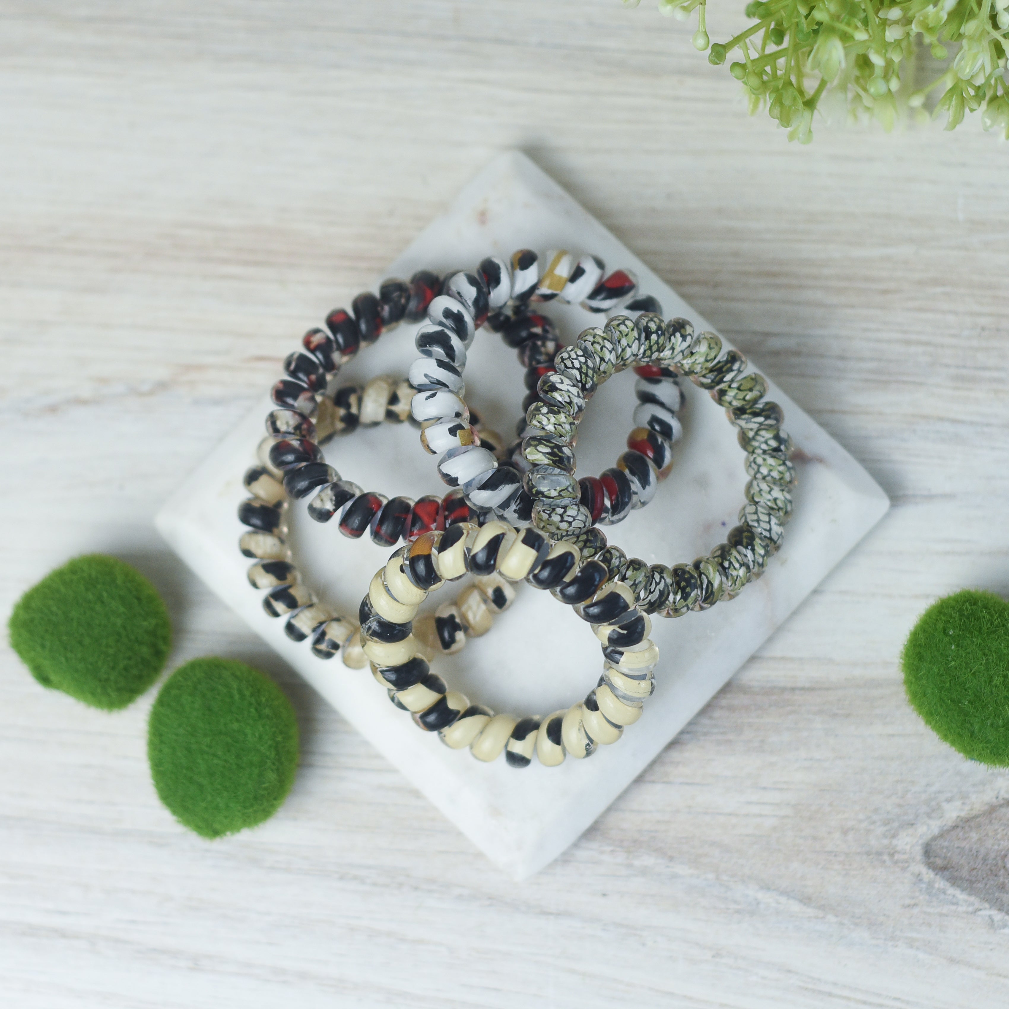 Large Hair Coil Set in Animal Prints