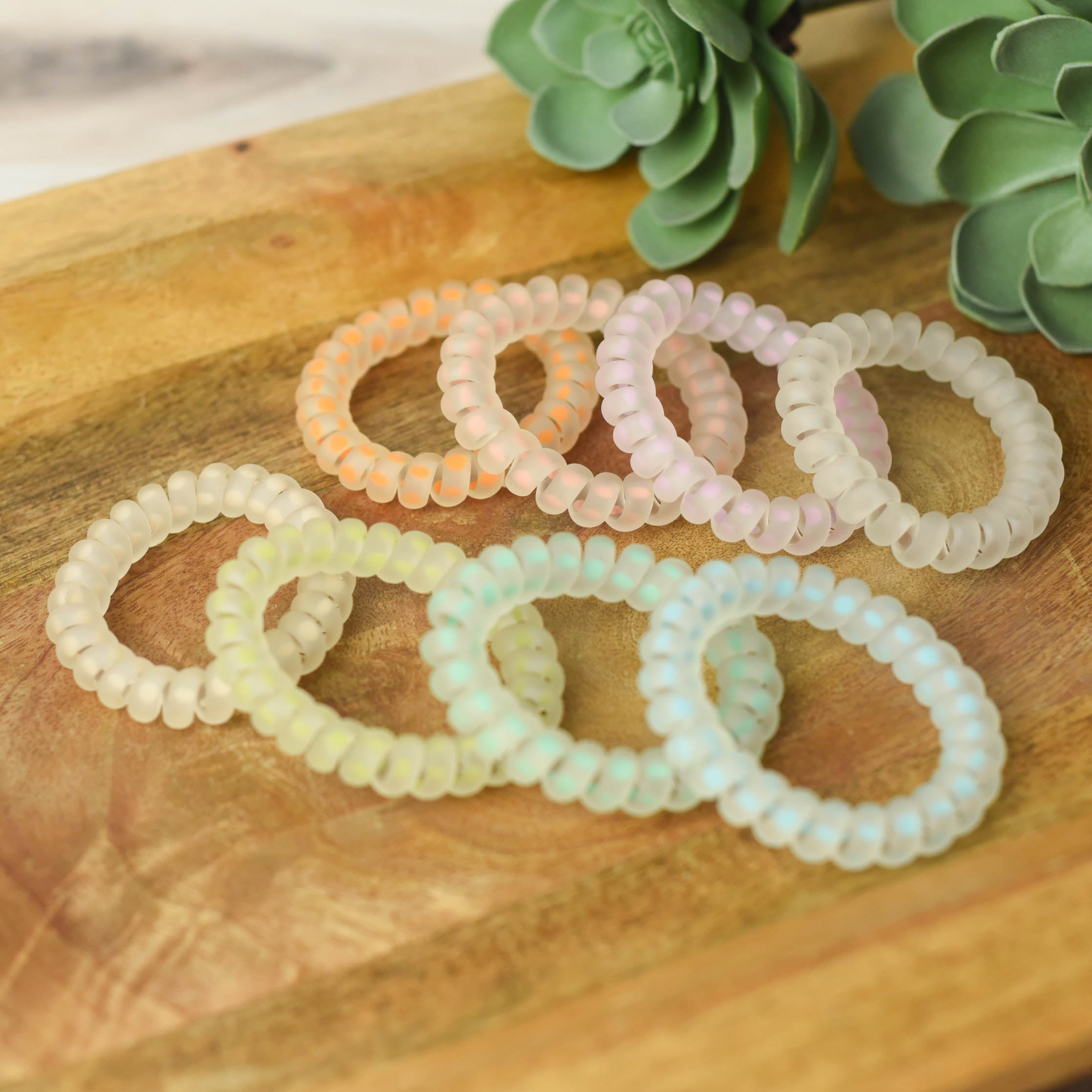 Large Hair Coil Set in Matte Dot Translucent