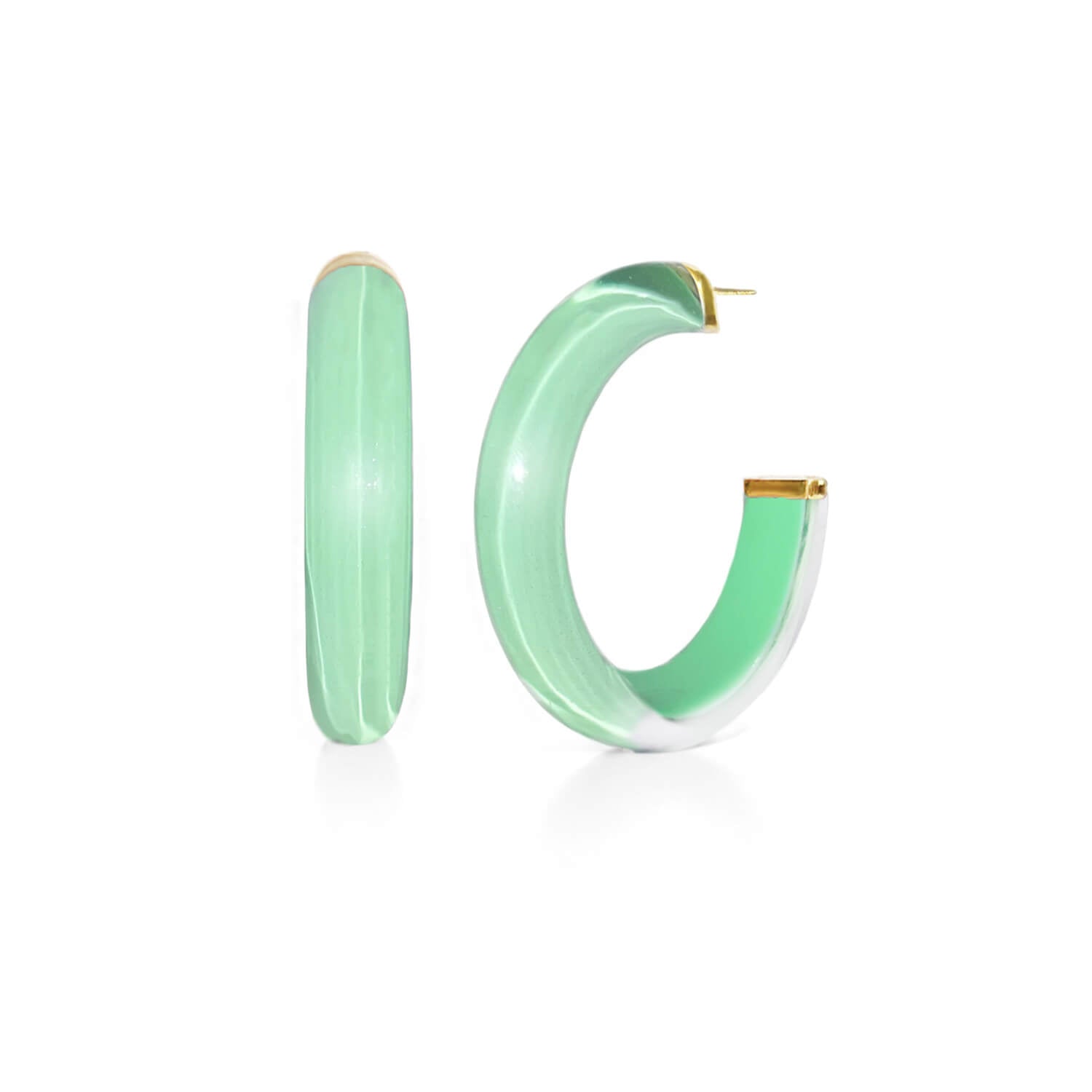 Medium Illusion Lucite Hoop Earrings