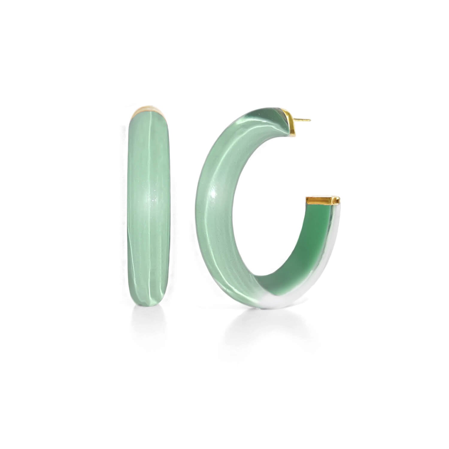 Medium Illusion Lucite Hoop Earrings