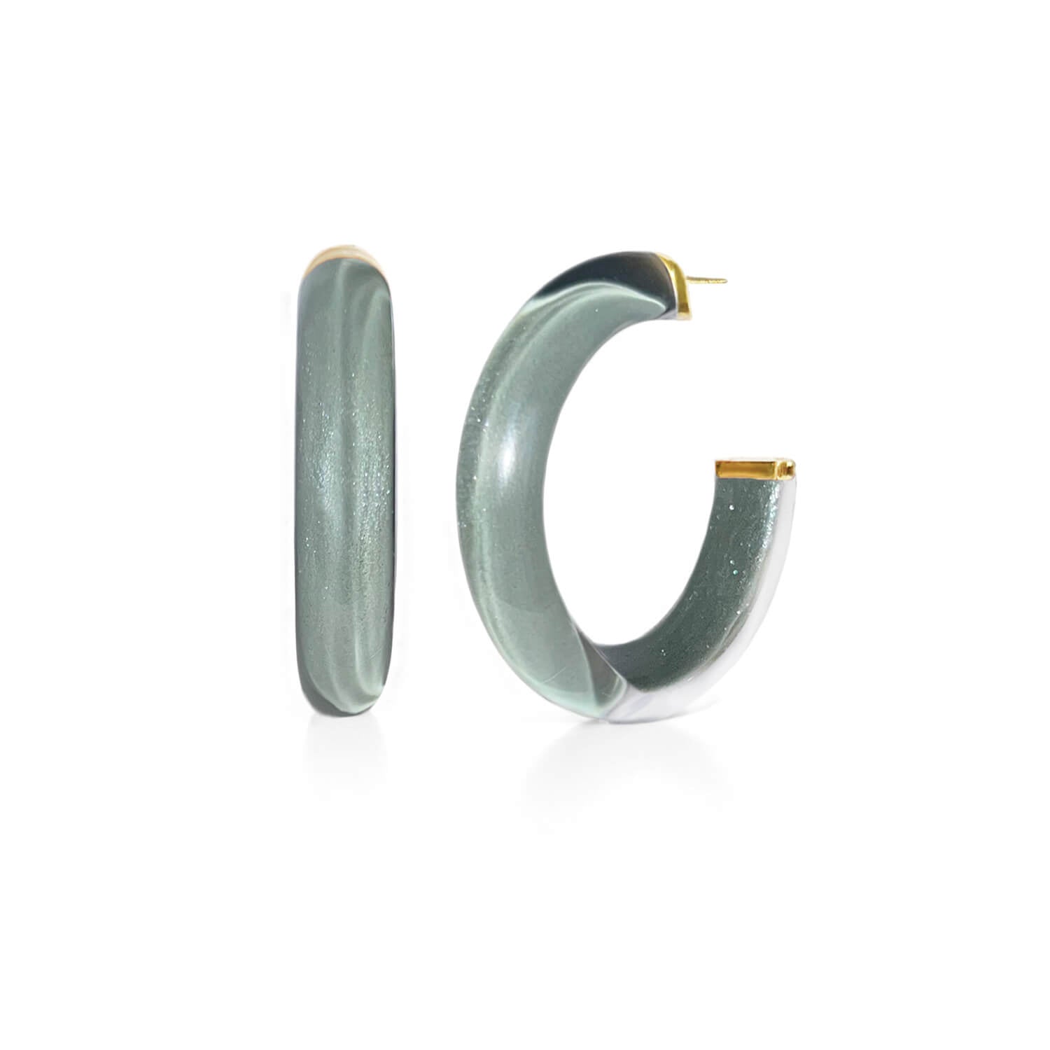 Medium Illusion Lucite Hoop Earrings
