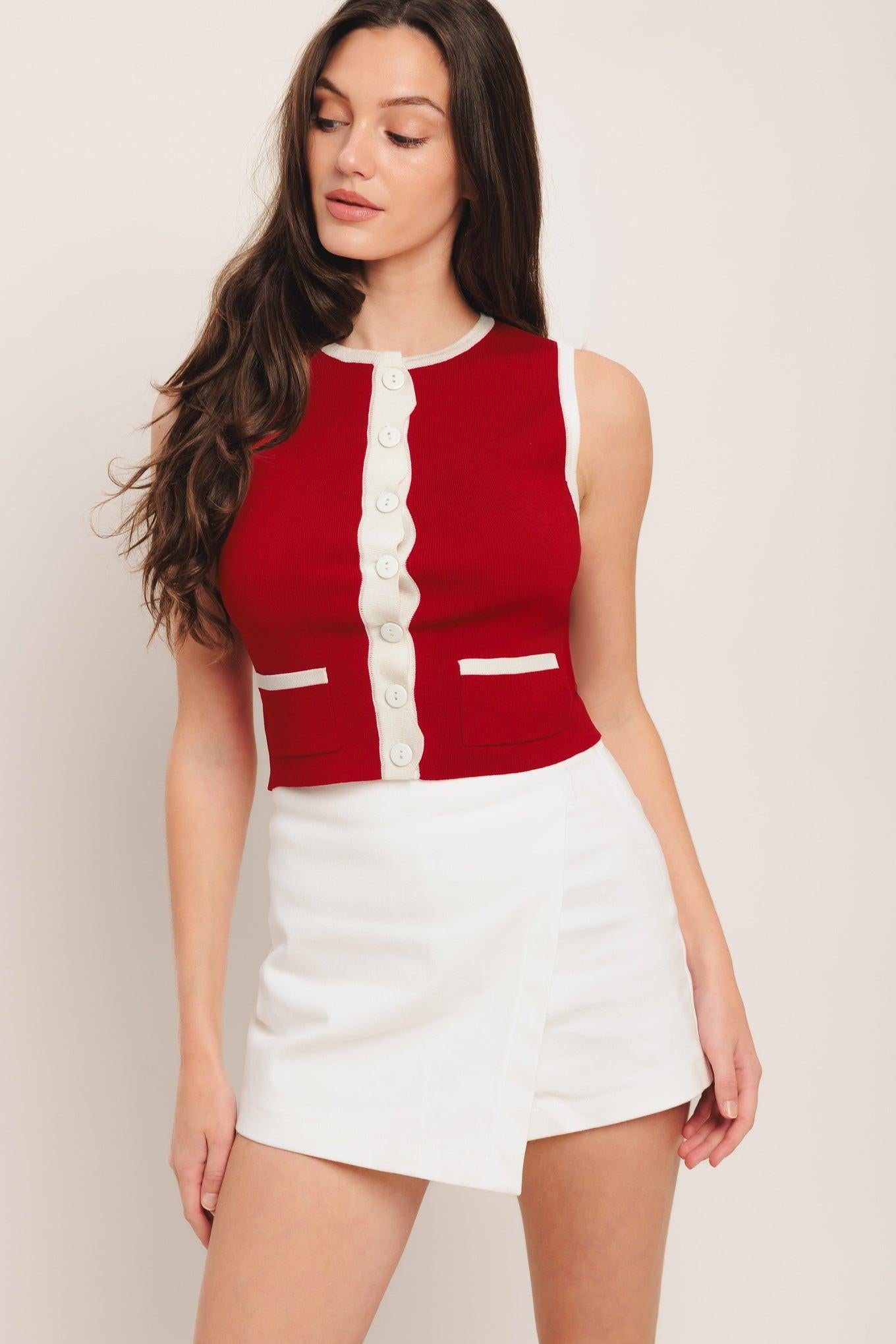 FRENCH NAUTICAL COLOR BLOCKED SWEATER TOP