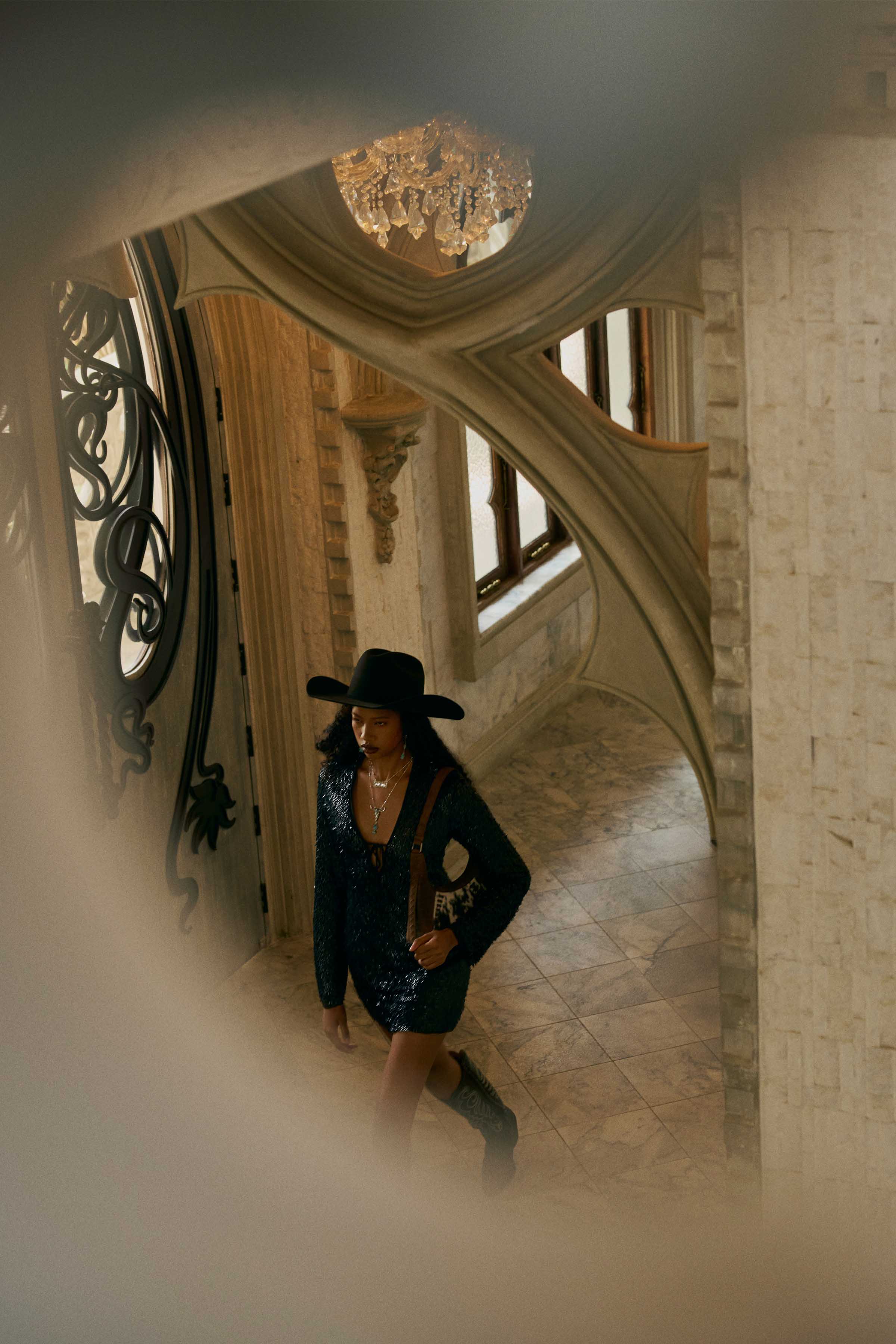 Myra Redrock Vale Embossed Leather Bag in Tobacco Cream