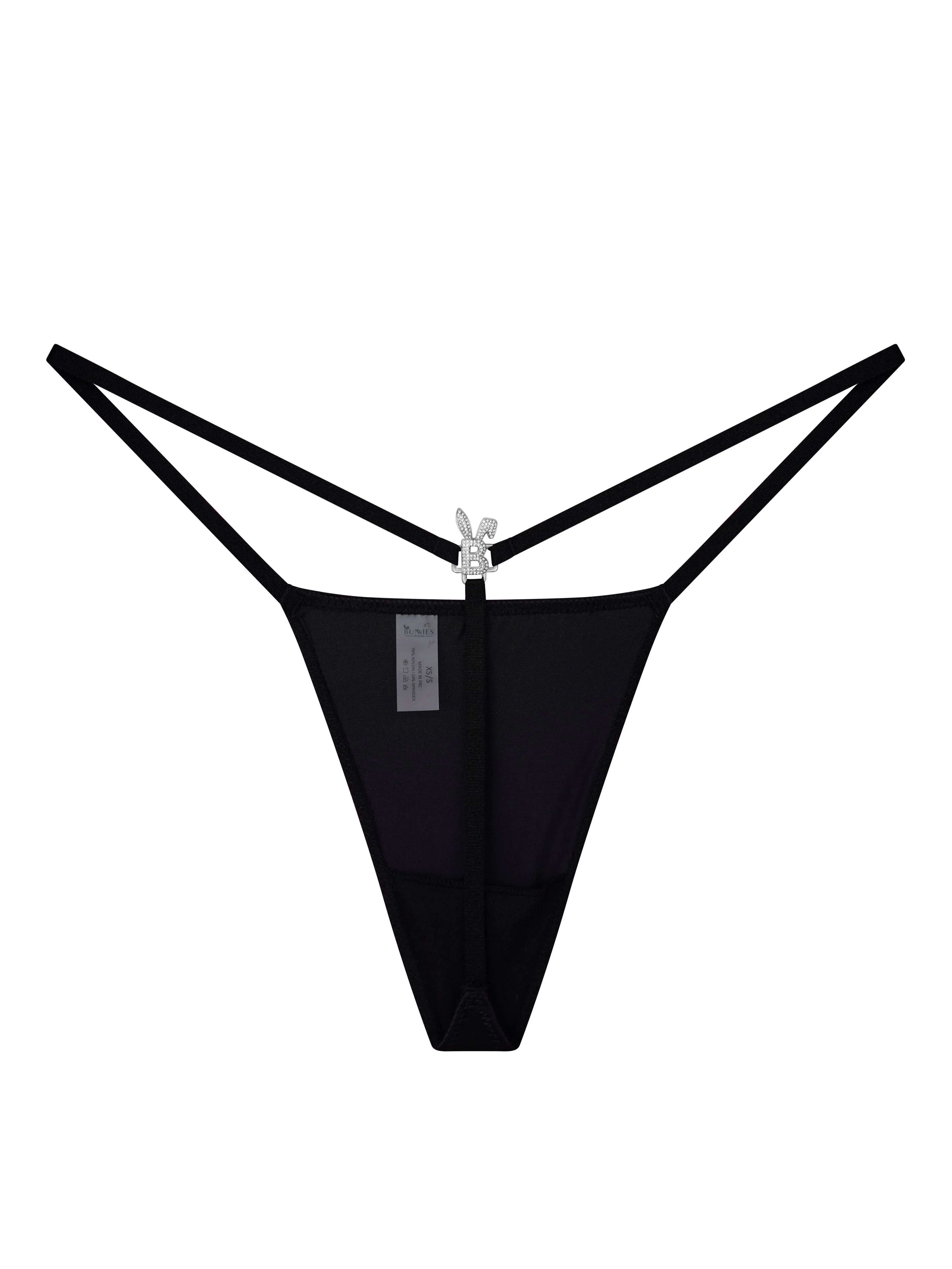 ICED OUT G-STRING IN BLACK