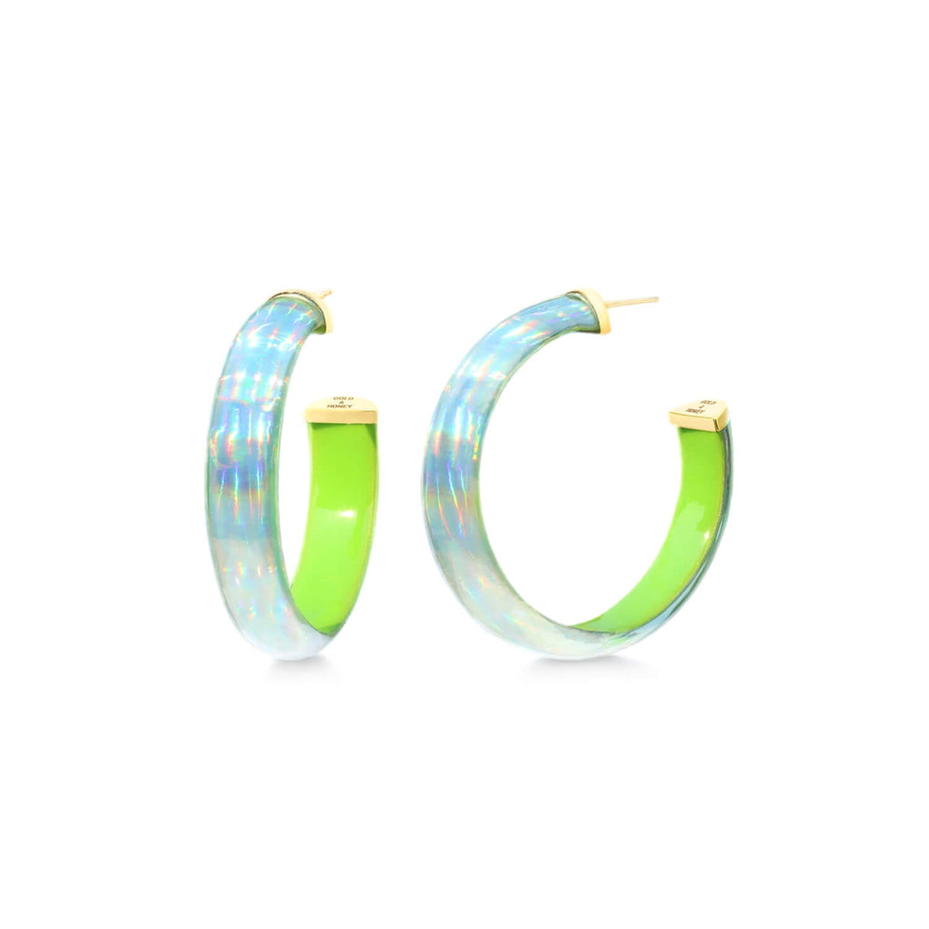 Rave Lucite Hoop Earrings