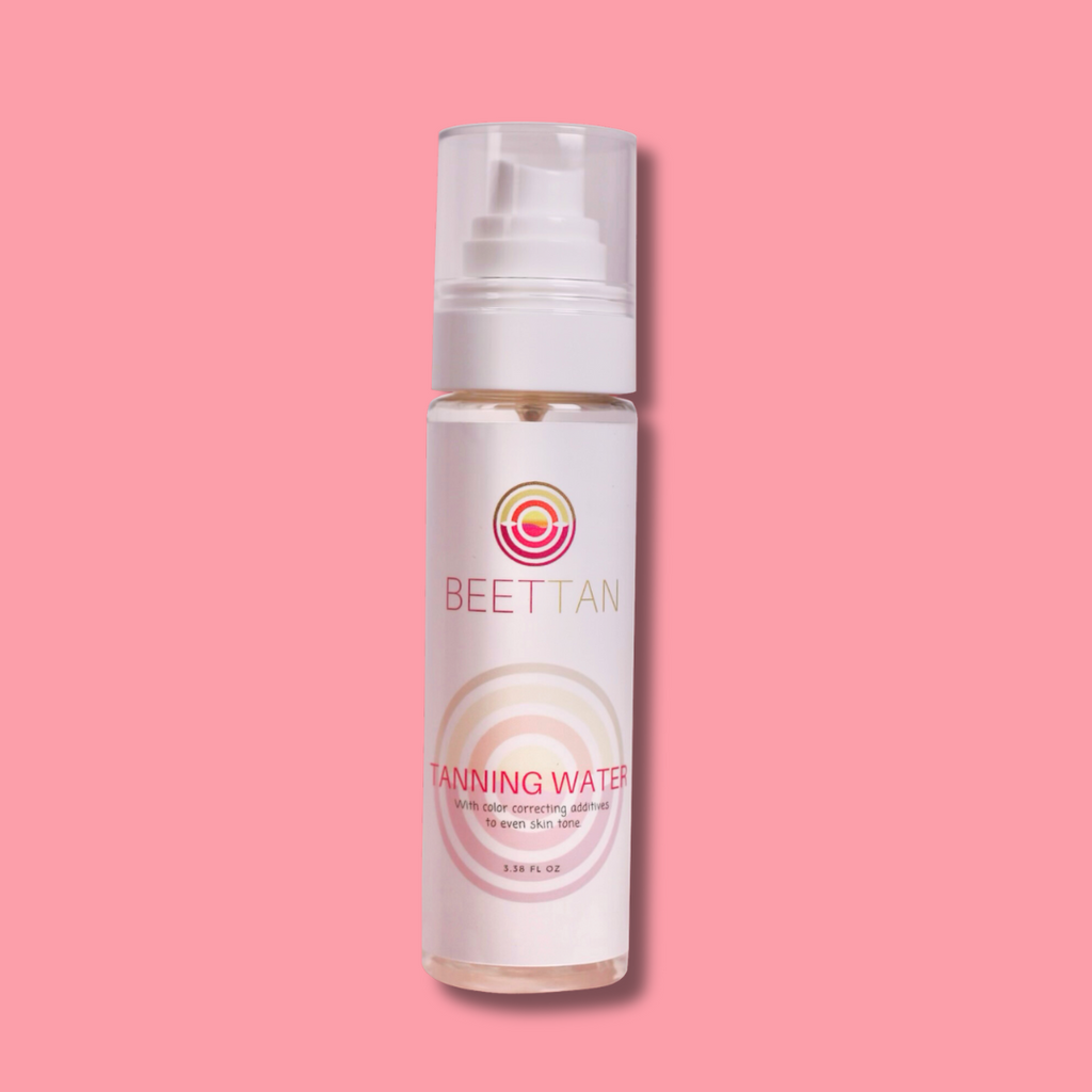 Tanning Water with Color Correcting Additives to Even Skin Tone